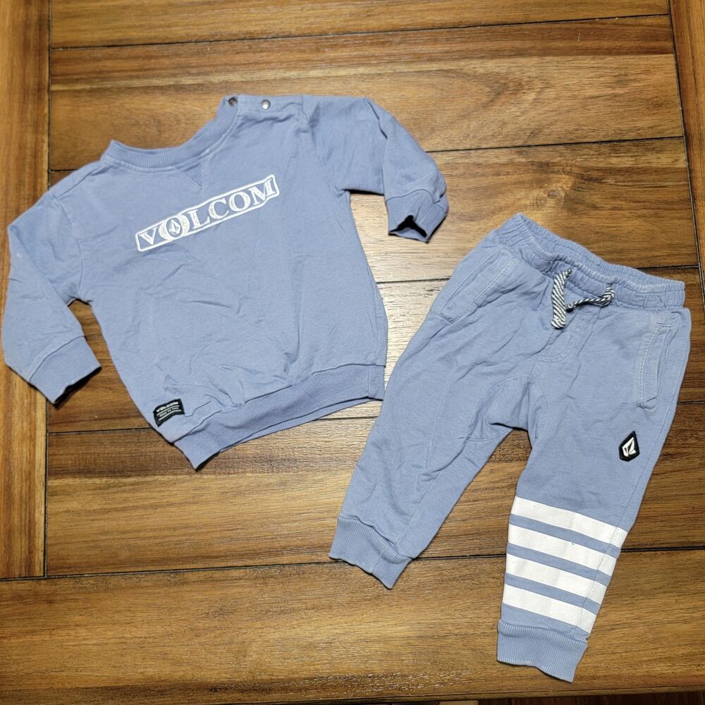 2 Pc Volcom Infant Blue Pant & Matching LS Shirt Set - Size 18M